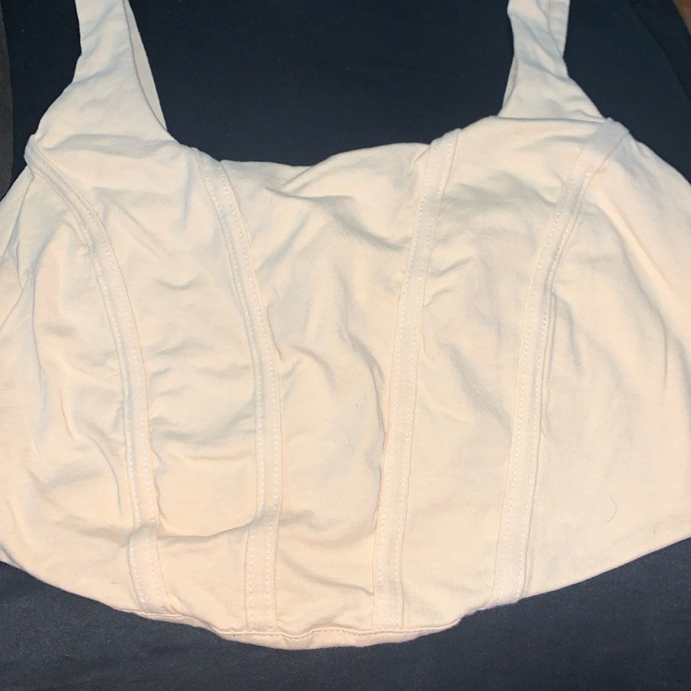 Yellow cropped corset top